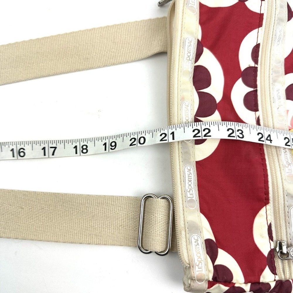 Lesportsac Kasey Crossbody Bag Red Floral Mayfair Nylon Handbag Purse - Picture 10 of 10
